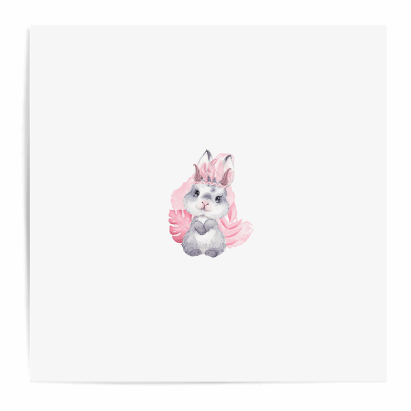 Baby animal's rose - Panneau central - Lapin