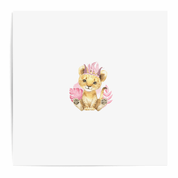 Baby animal's rose - Panneau central - Lionceau