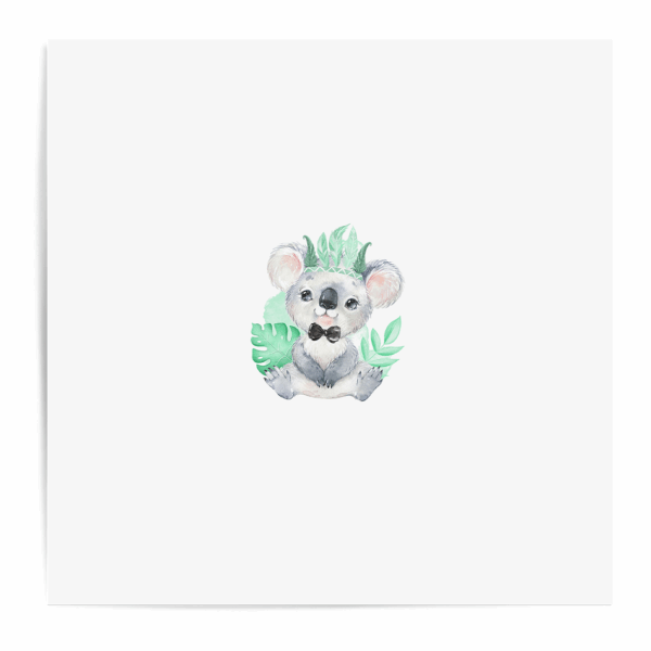 Baby animal's vert - Panneau central - Koala