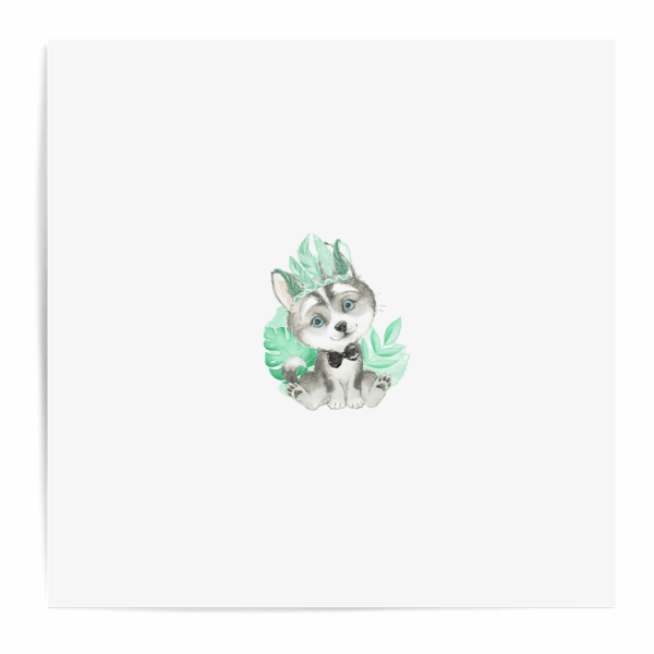 Baby animal's vert - Panneau central - Loup