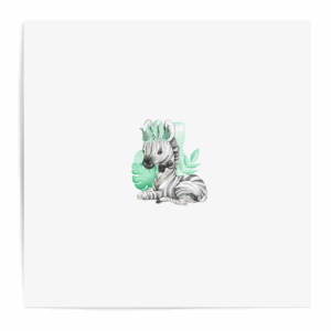 Baby animal's vert - Panneau central - Zèbre