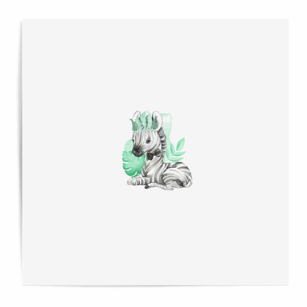 Baby animal's vert - Panneau central - Zèbre