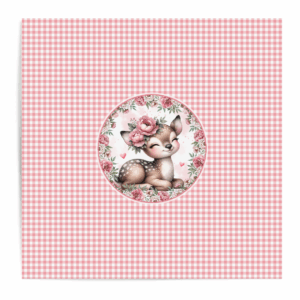 Ma petite biche fleuris - Panneau central - Vichy