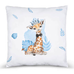 Baby animal's bleu - Panneau remplis/coussin - Girafe