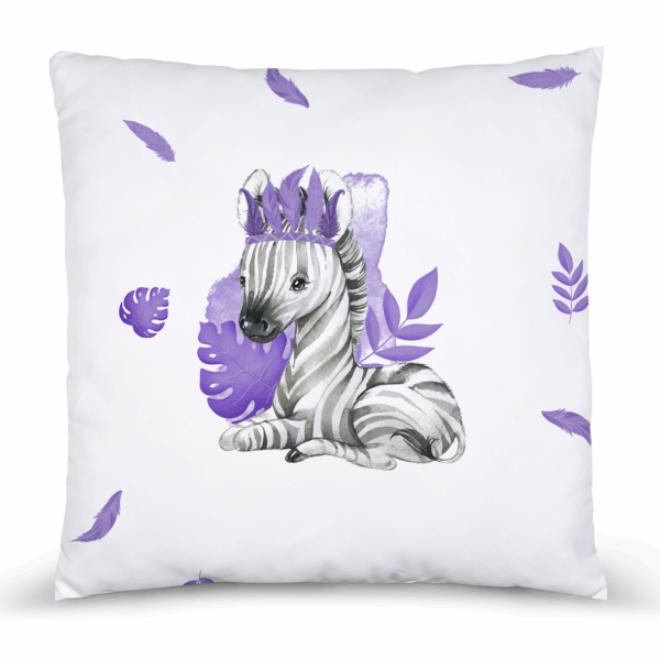Baby animal's violet - Panneau remplis/coussin - Zèbre