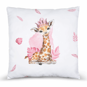 Baby animal's rose - Panneau remplis/coussin - Girafe