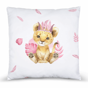 Baby animal's rose - Panneau remplis/coussin - Lionceau