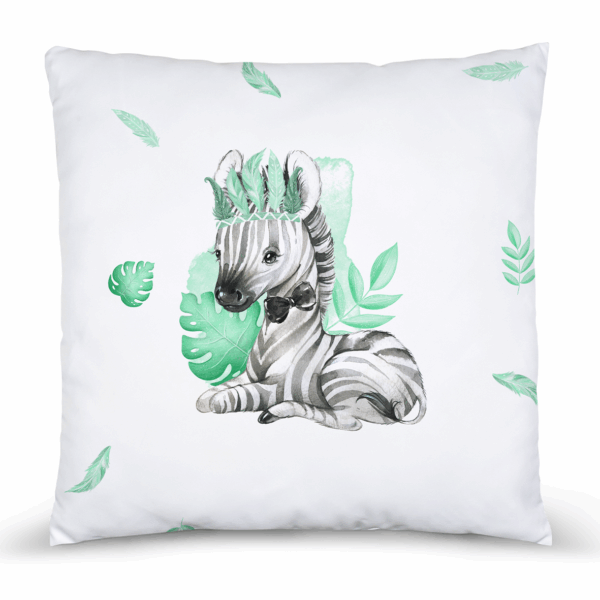 Baby animal's vert - Panneau remplis/coussin - Zèbre