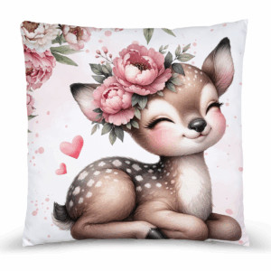 Ma petite biche fleuris - Panneau remplis/coussin