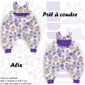 Baby animal's violet - Prêt à coudre Alix