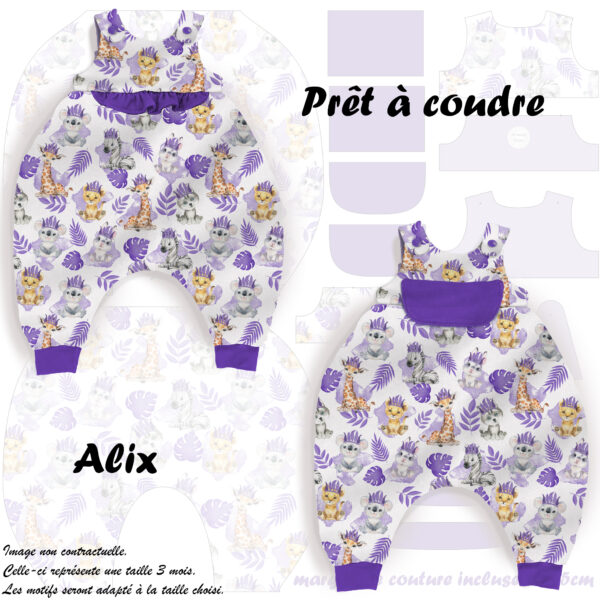 Baby animal's violet - Prêt à coudre Alix