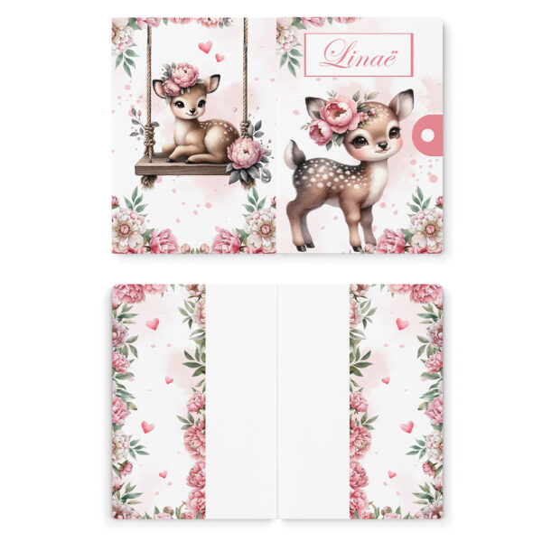 Ma petite biche fleuris - Prêt à coudre protège carnet de santé