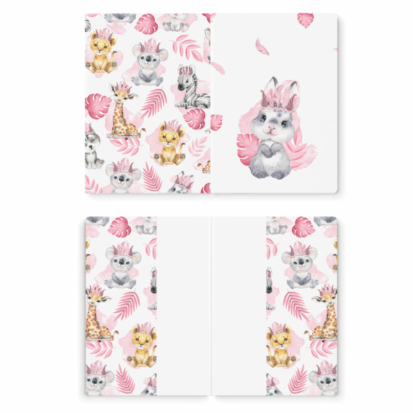 Baby animal's rose - Prêt à coudre protège carnet de santé - Lapin – Image 2