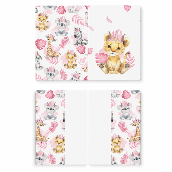 Baby animal's rose - Prêt à coudre protège carnet de santé - Lionceau – Image 2