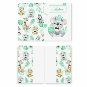 Baby animal's vert - Prêt à coudre protège carnet de santé - Koala