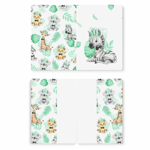 Baby animal's vert - Prêt à coudre protège carnet de santé - Zèbre – Image 2