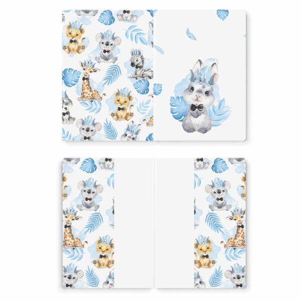 Baby animal's bleu - Prêt à coudre protège carnet de santé - Lapin – Image 2