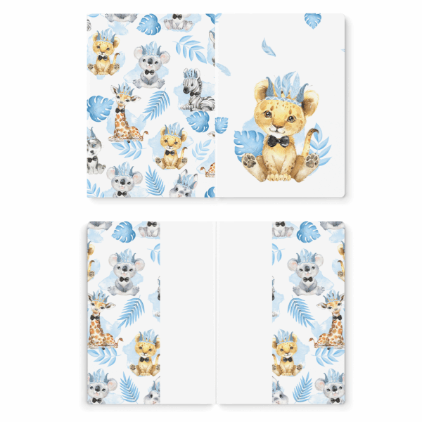 Baby animal's bleu - Prêt à coudre protège carnet de santé - Lionceau – Image 2