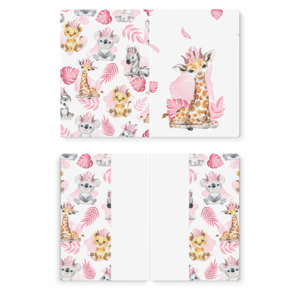 Baby animal's rose - Prêt à coudre protège carnet de santé - Girafe – Image 2