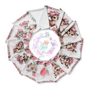 Ma petite biche fleuris - Panneau cotons/lingettes (x12)