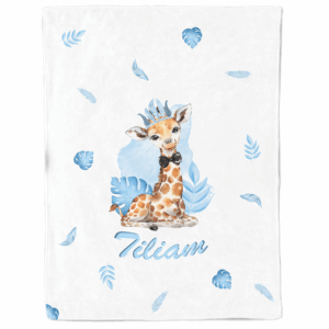 Baby animal's bleu - Panneau couverture - Girafe