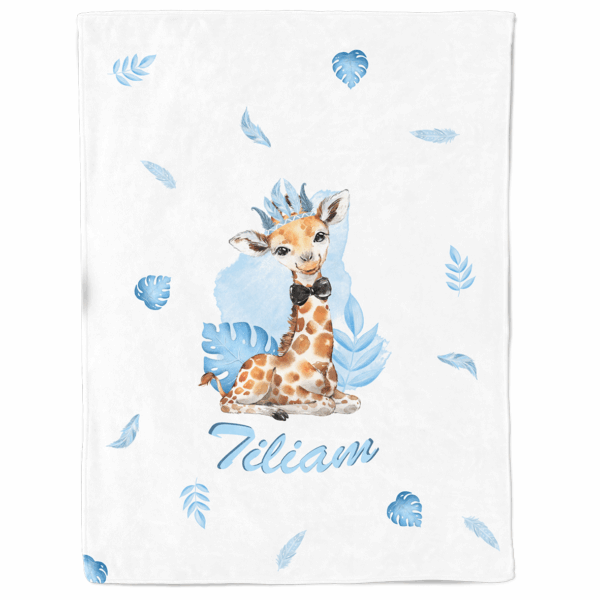 Baby animal's bleu - Panneau couverture - Girafe