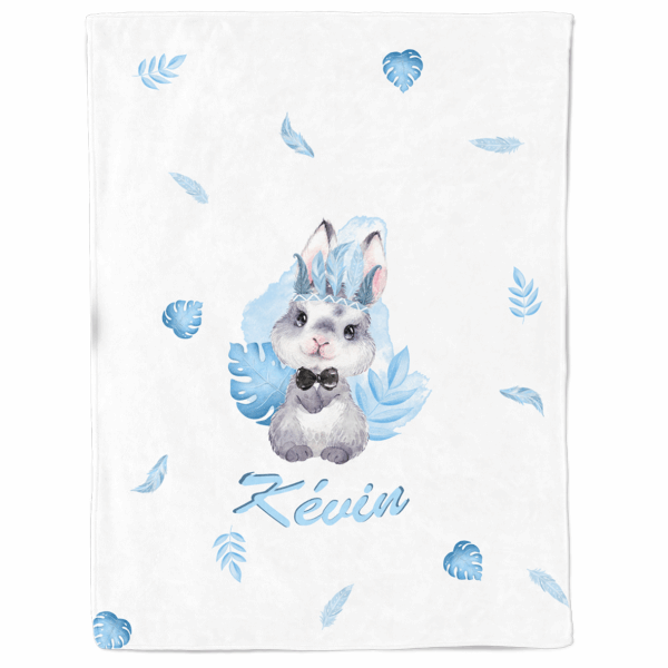 Baby animal's bleu - Panneau couverture - Lapin