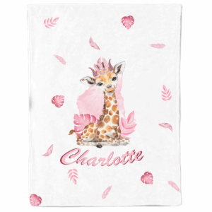 Baby animal's rose - Panneau couverture - Girafe