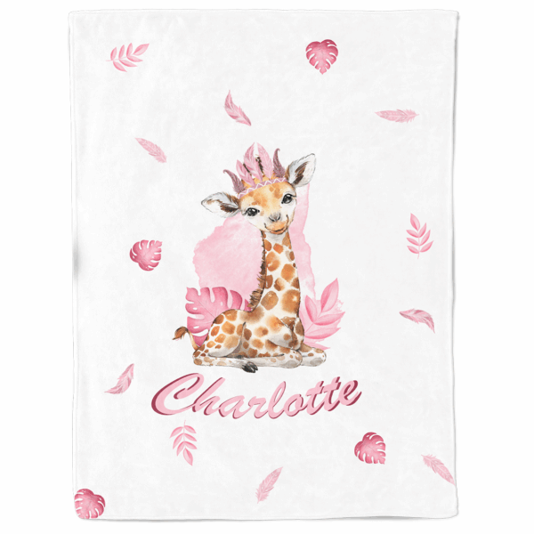 Baby animal's rose - Panneau couverture - Girafe