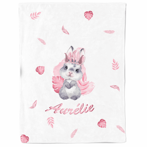 Baby animal's rose - Panneau couverture - Lapin