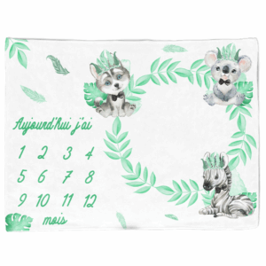 Baby animal's vert - Panneau étape/mois 75x100