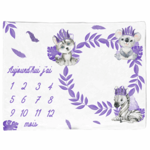 Baby animal's violet - Panneau étape/mois 75x100