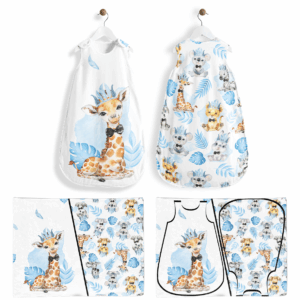 Baby animal's bleu - Panneau pour gigoteuse - Girafe