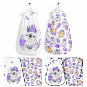 Baby animal's violet - Panneau pour gigoteuse - Koala