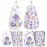 Baby animal's violet - Panneau pour gigoteuse - Loup