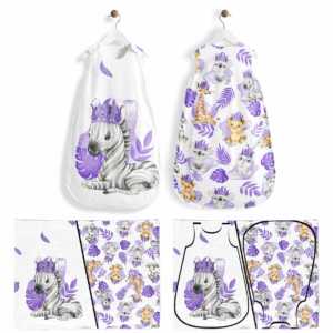 Baby animal's violet - Panneau pour gigoteuse - Zèbre