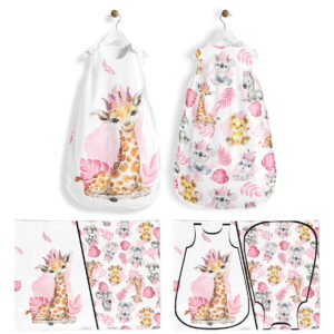Baby animal's rose - Panneau pour gigoteuse - Girafe