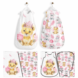 Baby animal's rose - Panneau pour gigoteuse - Lionceau