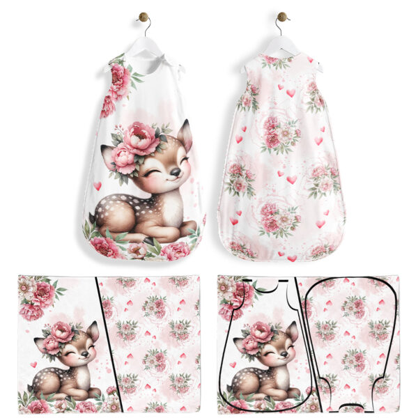 Ma petite biche fleuris - Panneau pour gigoteuse