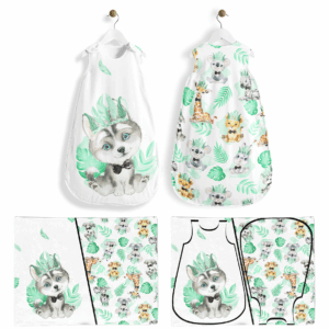 Baby animal's vert - Panneau pour gigoteuse - Loup