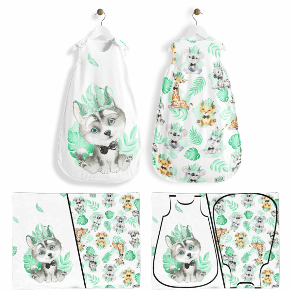 Baby animal's vert - Panneau pour gigoteuse - Loup