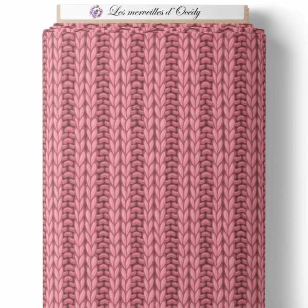 Ma petite biche fleuris - Effet laine rose