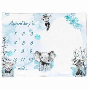 Safari Ice - Bleu boy - Panneau étape/mois 75x100