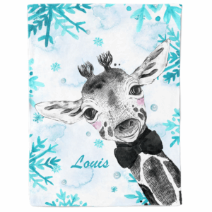 Safari Ice - Bleu boy - Panneau couverture - Girafe