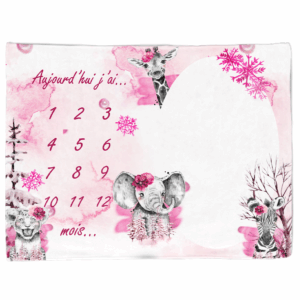 Safari Ice - Rose - Panneau étape/mois 75x100