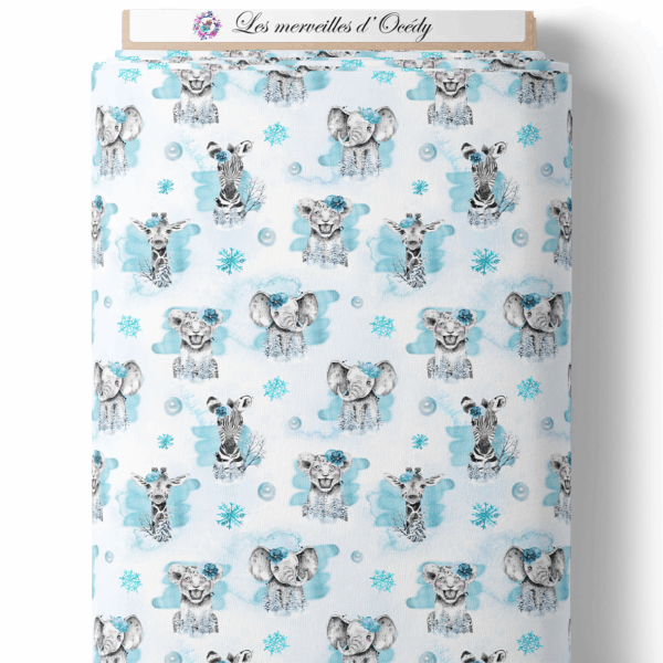 Safari Ice - Bleu girl - Animaux sur laize
