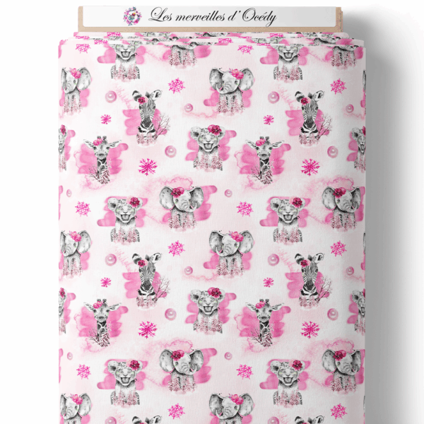 Safari Ice - Rose - Animaux sur laize