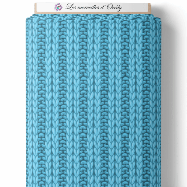 Safari Ice - Effet laine bleu glacial