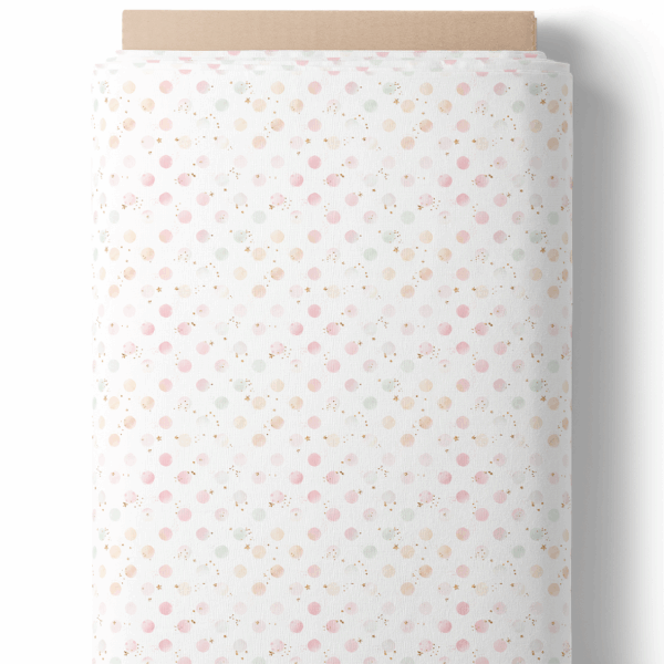 Pois pastel et éclats dorés