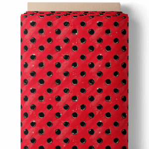 Pois noir sur fond rouge
